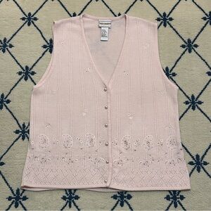 Vintage Napa Valley Embroidered Knit Sweater Vest